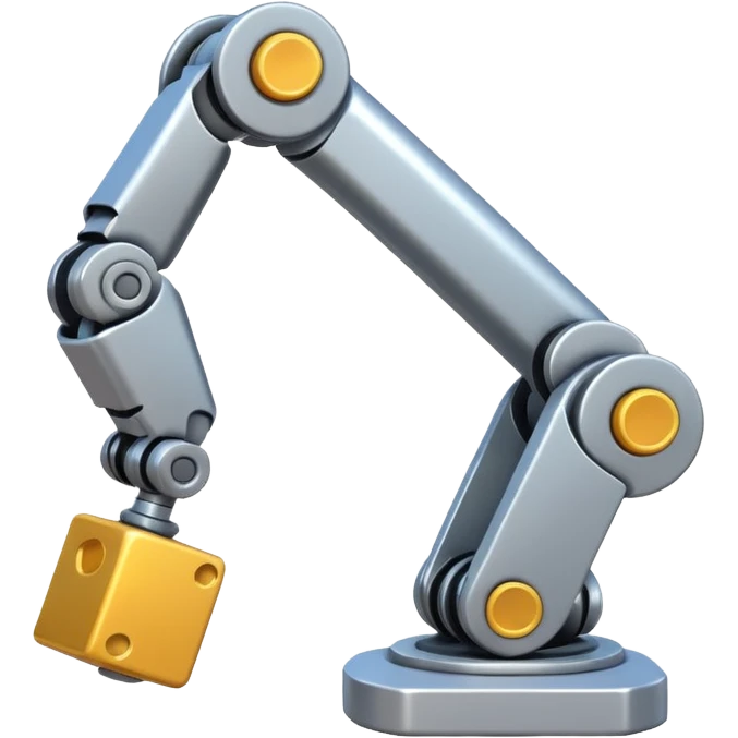 emoji about robot arm with block emoji