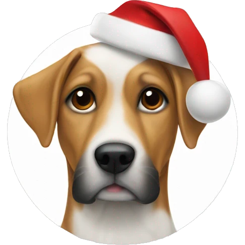 a dog with christmass cap  emoji