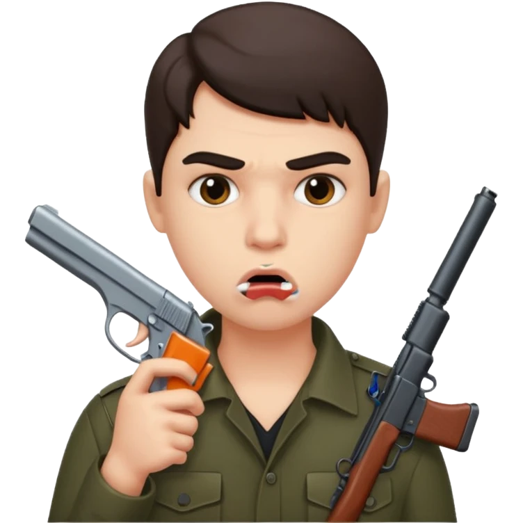 Fed up emoji with gun in mouth  emoji