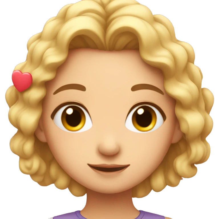 Cute girl with hearts around her emoji