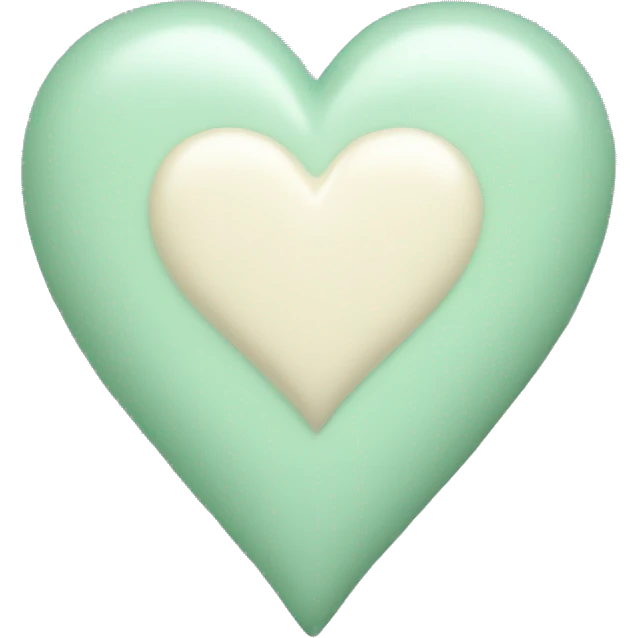 Pastel mint-cream color heart emoji