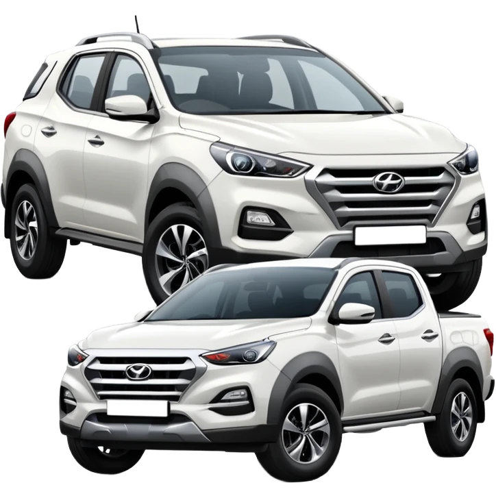 White Hyundai i30 and a red Nissan Navara np300 emoji