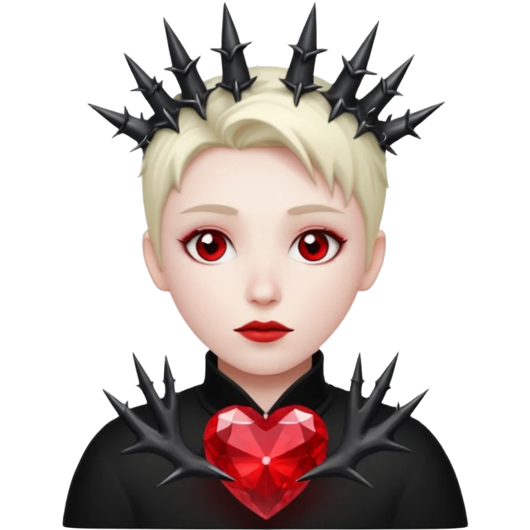 red heart with black thorns and a crystal, dark romance emoji
