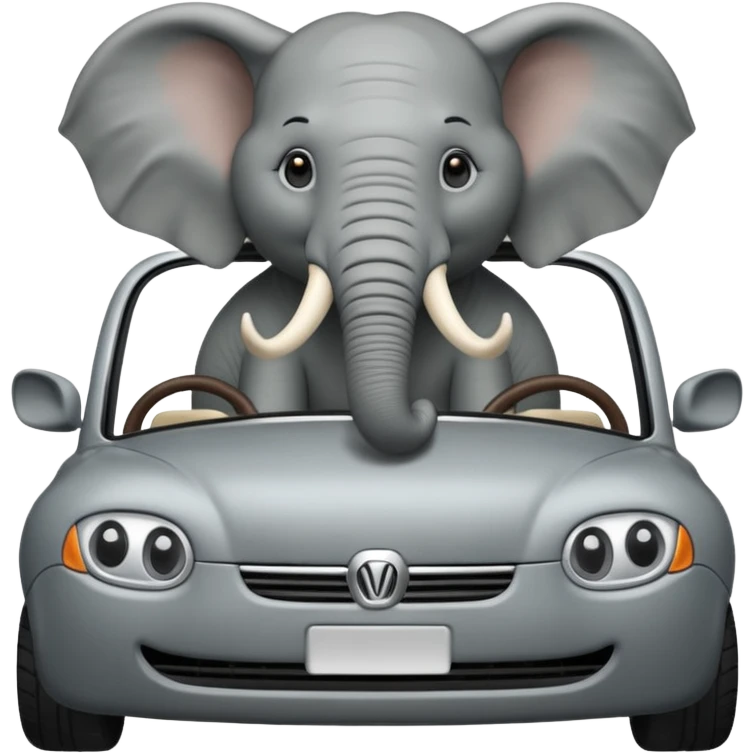 Elephants driving a car emoji