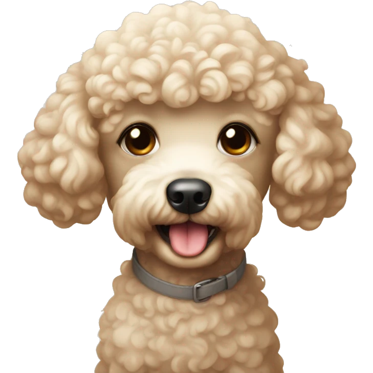cream mini poodle cries  emoji