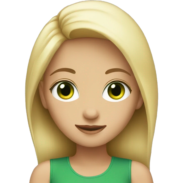 blonde girl with green eyes  emoji