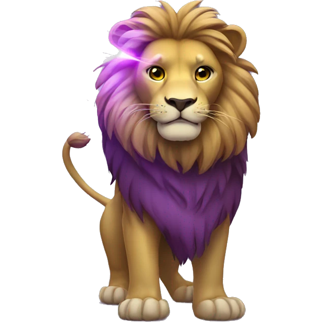 Lion with purple laser beam emoji