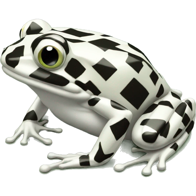 black and white checkered frog emoji
