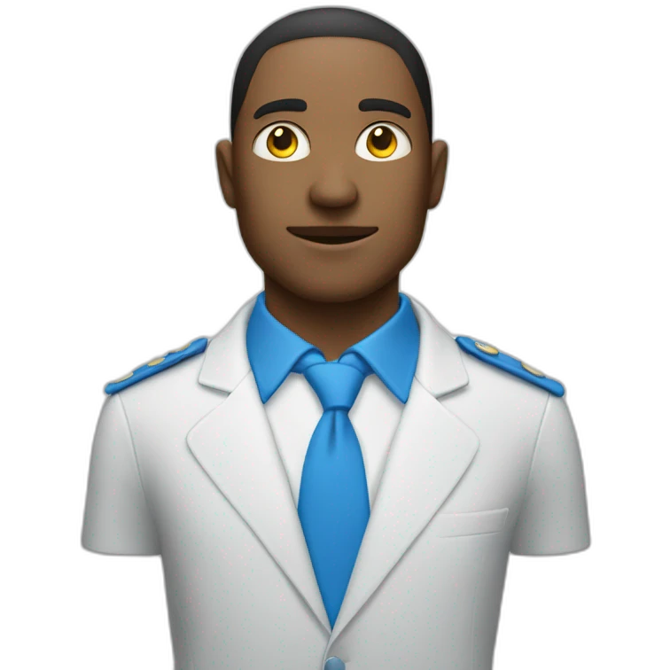 Un homme bleu avec des yeux jaunes emoji