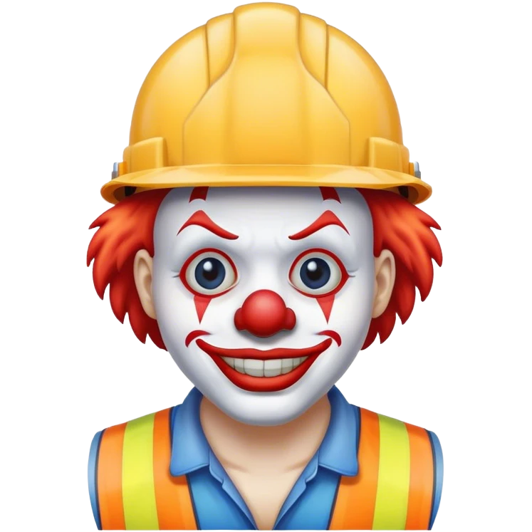 Construction worker clown face emoji