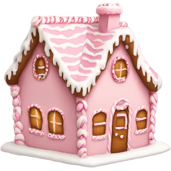 pretty light pink gingerbread house emoji