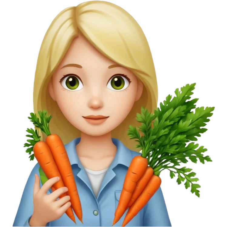 girl holding carrots emoji