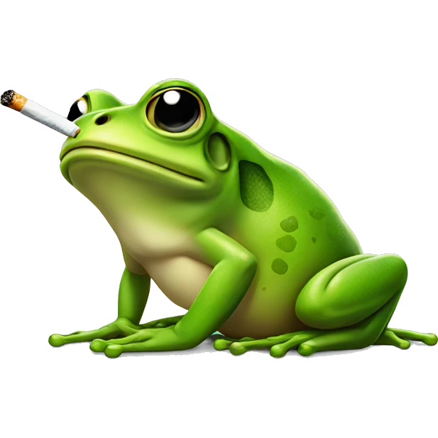 frog with cigarette emoji