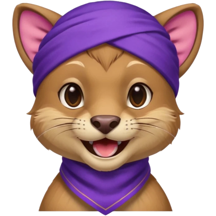
Fossa animal wearing a purple bandana on his forehead from league of legends laughing emoticon emoji