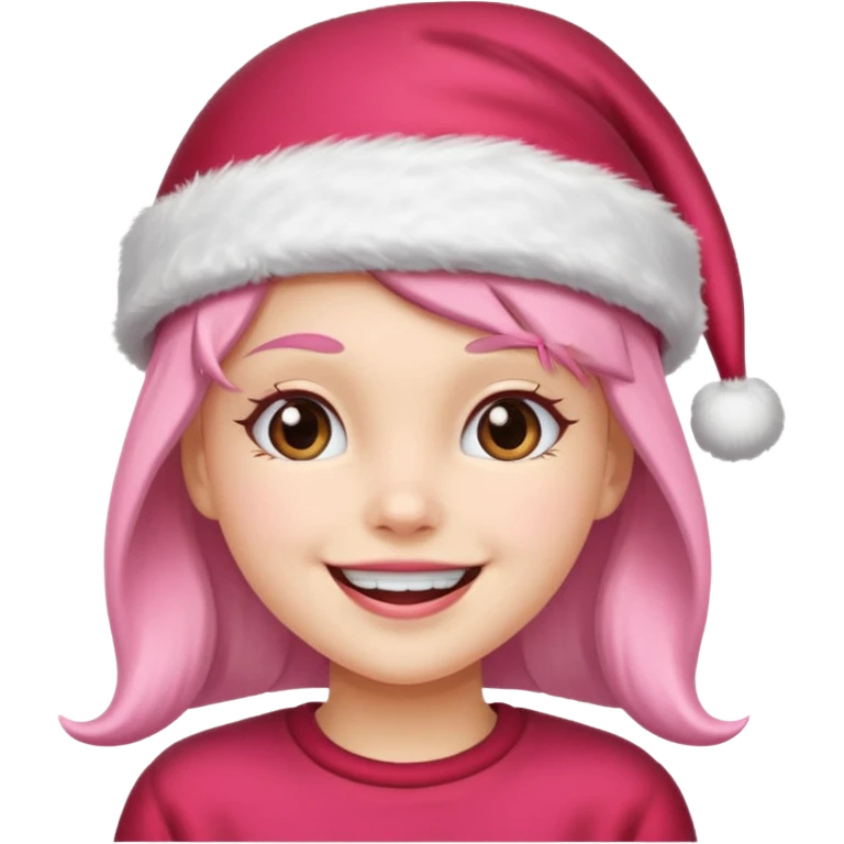 christmas pink girl emoji