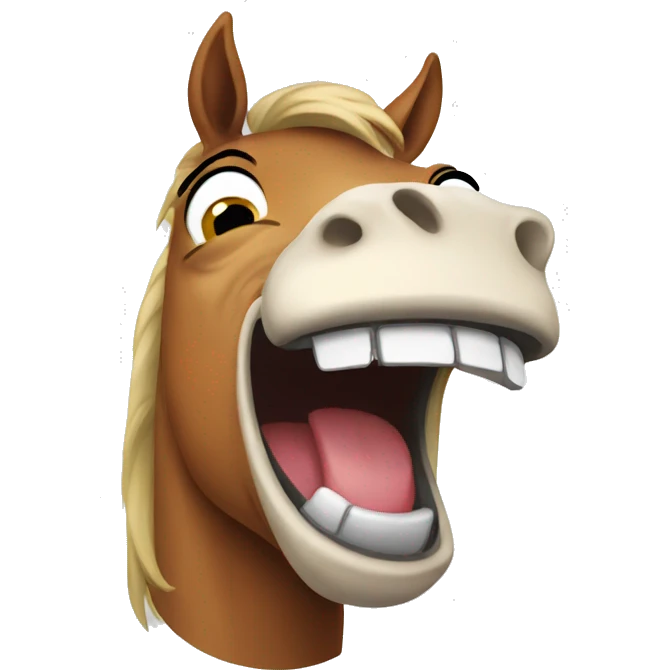 Horse laughing emoji