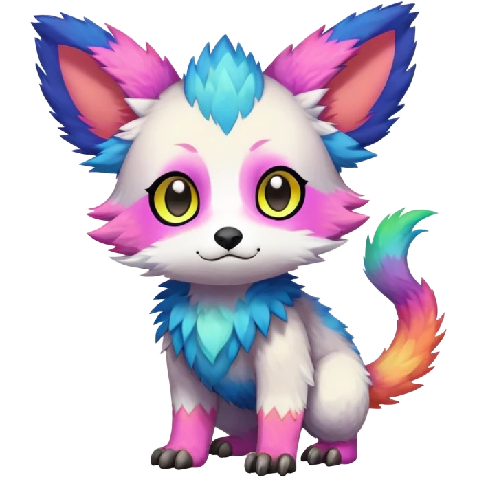  Colorful Kawaii Trico FurSona Fakemon Full Body emoji