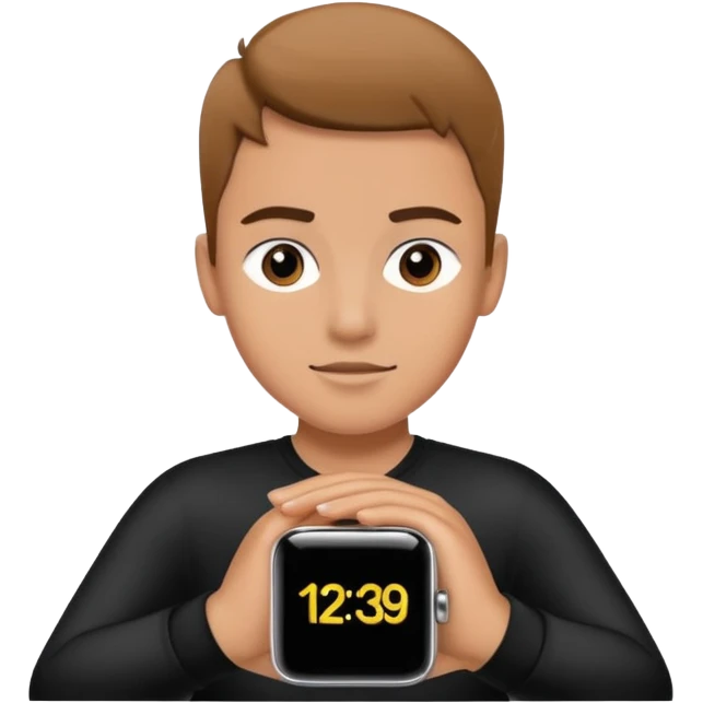 Young person wearing a smartwatch emoji