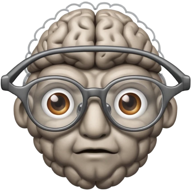 Мозг в очках  emoji
