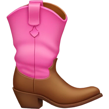 pink cow boy boot emoji