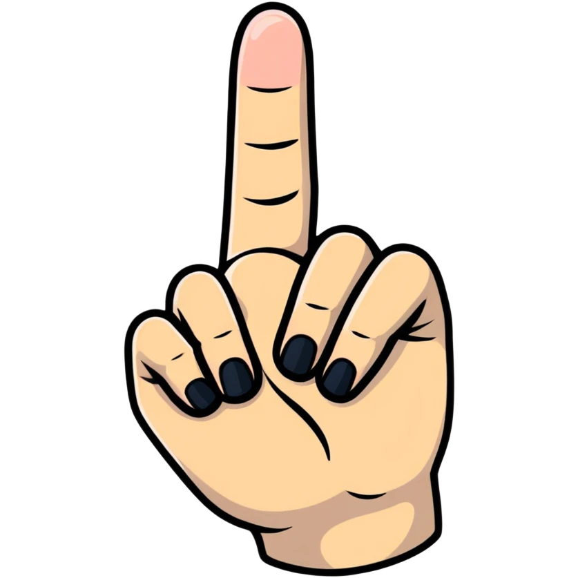left hand with only three fingers emoji
