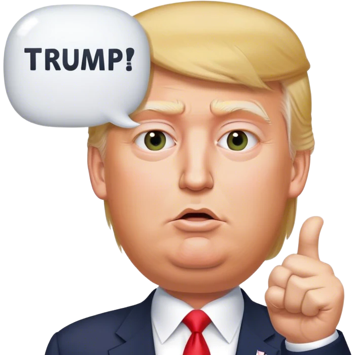 Trump with a Speech bubble saying the word FABIAAAN emoji