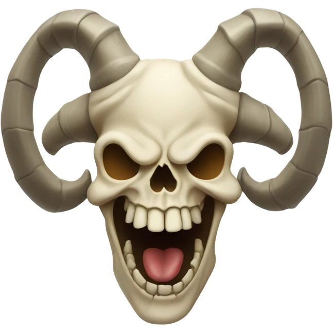 Laughing skull with horns emoji