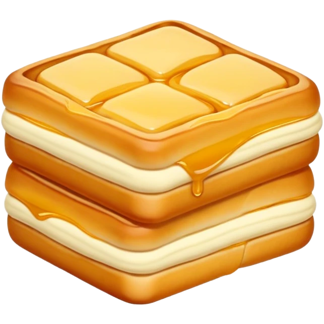 Sachima soft sweet pastry strips with honey, simplified emoji style with bold outlines and bright colors, cartoon style Sa Qi Ma Manchu dessert emoji