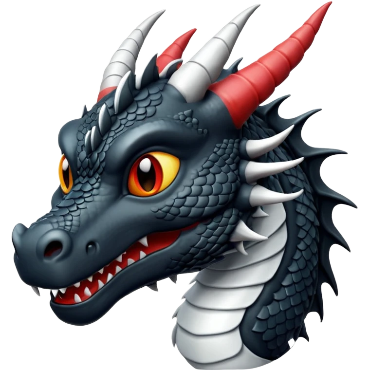 Black and white dragon emoji emoji