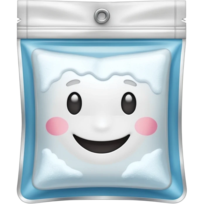 happy zip lock with white powder emoji