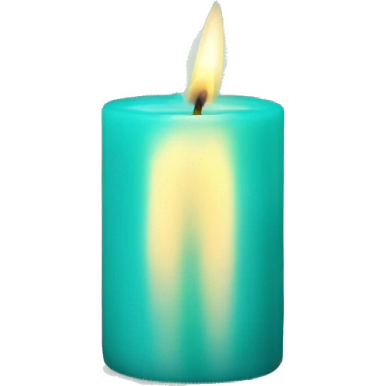 Turquoise coloured candle emoji