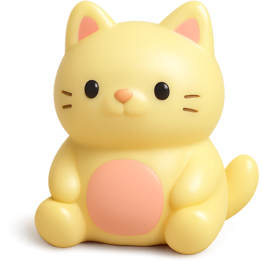 cute animal character, smooth glossy vinyl figure, minimalist design, pastel colors, designer toy aesthetic emoji