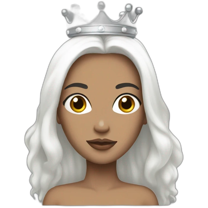 White Women whit black hair and crown emoji