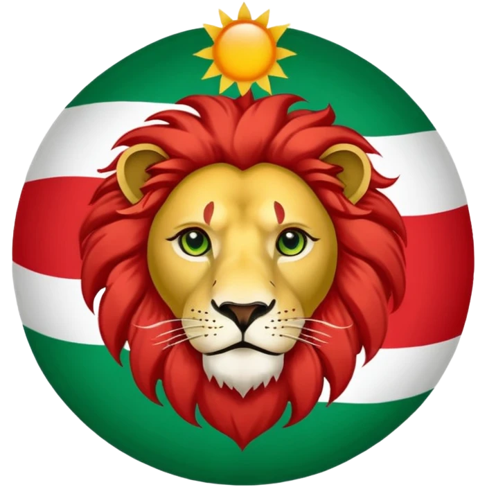 Iran flag sun and lion in the center of flag emoji