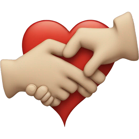 shaking hands create a heart emoji
