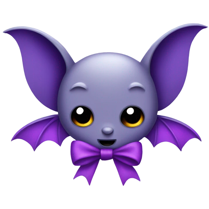 Bat with a purple bow emoji