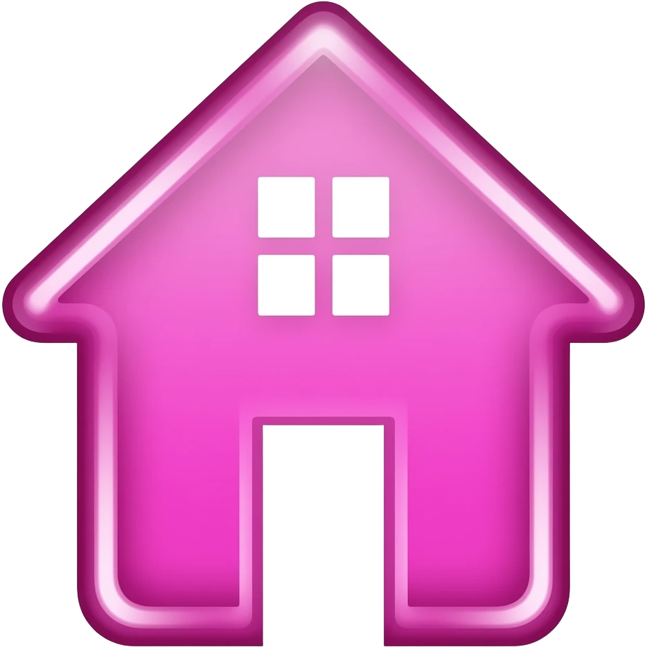 ícone casa hot pink vidro neon brilhante emoji
