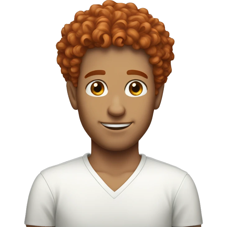 Male red curly hair short sides  emoji
