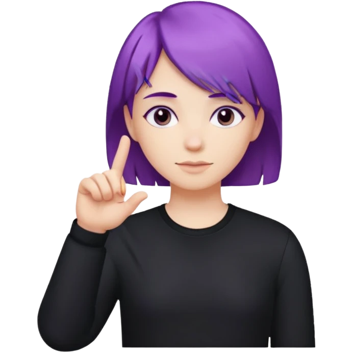 Main violette avec l’Index lever  emoji