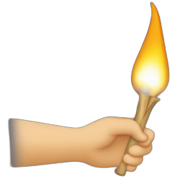 humain avec un long draps sur eux avec formant une pointe au dessus de leurs tête et une torche dans la main emoji