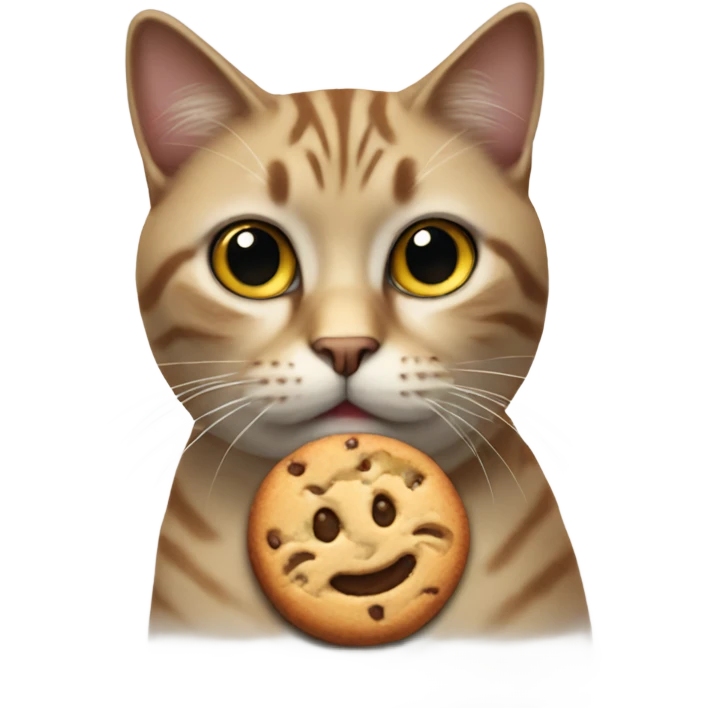 Cat with a cookie  emoji