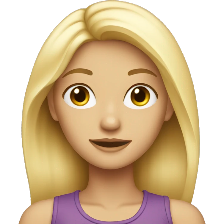 Blonde girl with a brand emoji