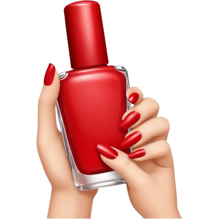 hand with painted nails and nail polish bottle emoji