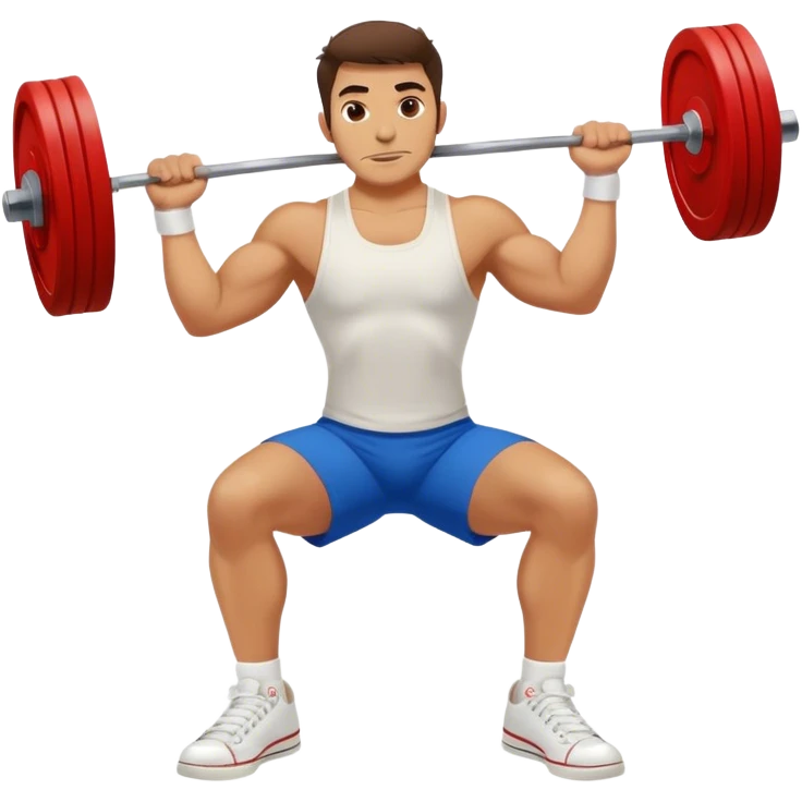 italian guy white converse shoes clean and jerk exercise emoji