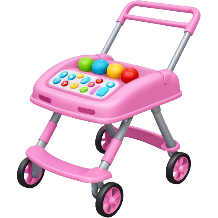 pink baby walker with toys on it emoji