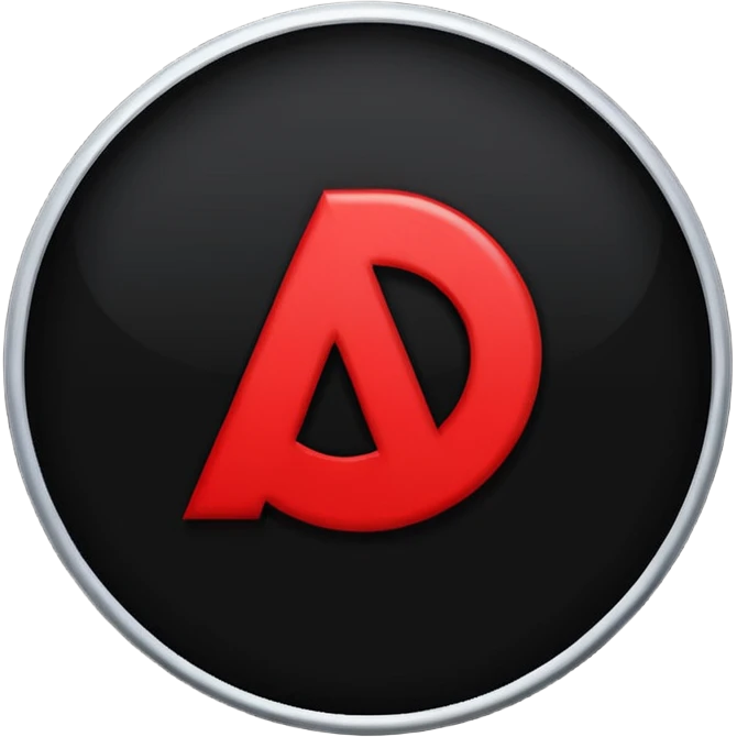 a black circle with a red A in the middle emoji