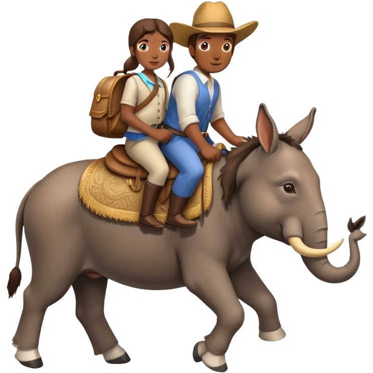 donkey riding elephant emoji