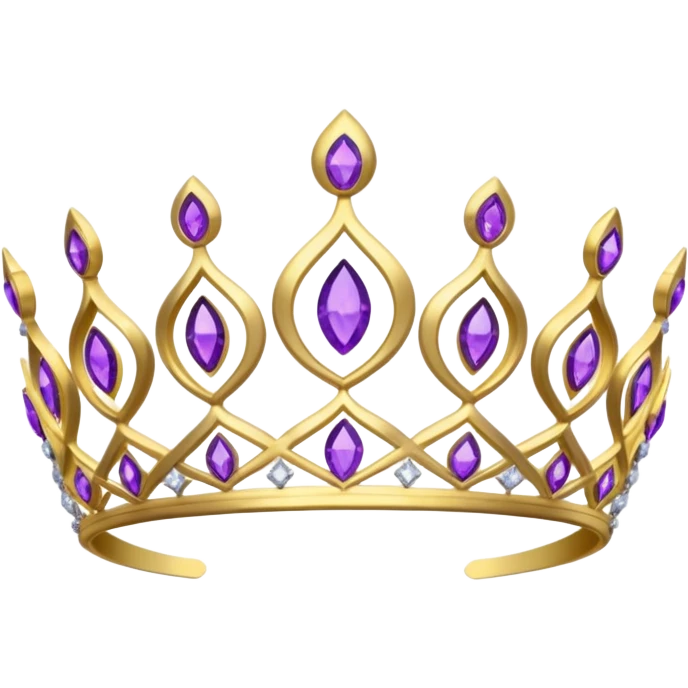 gold kokoshnik tiara with purple diamonds emoji