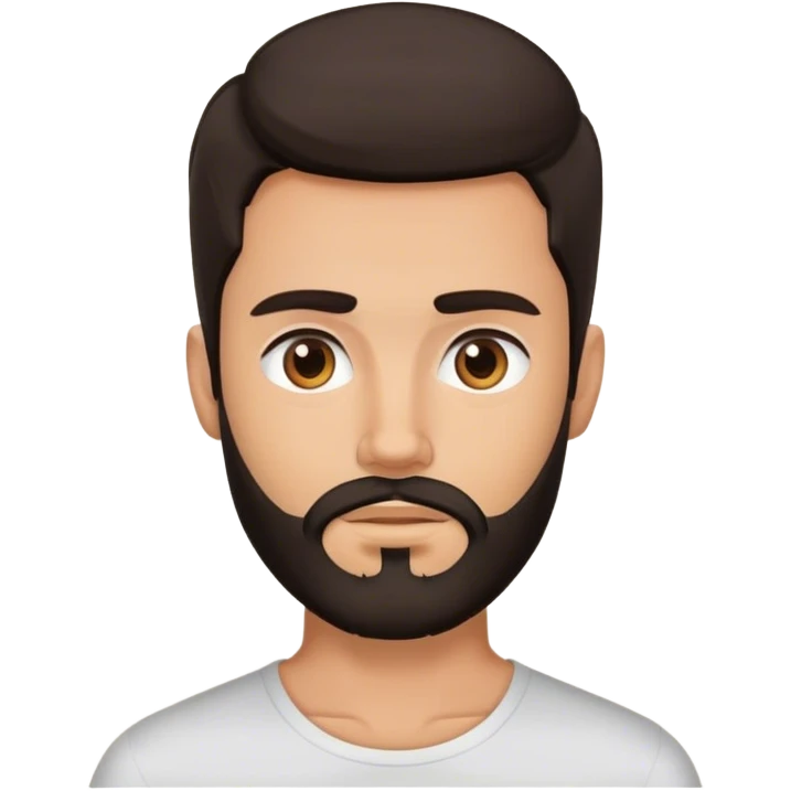 young white man dark hair with beard emoji