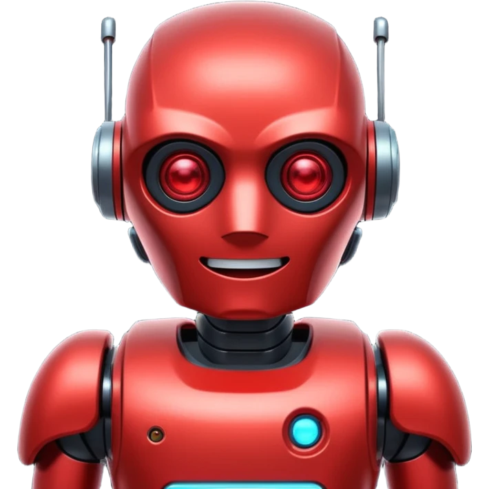 RED Robot Cyberpunk Happy emoji